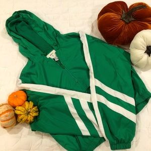 green windbreaker